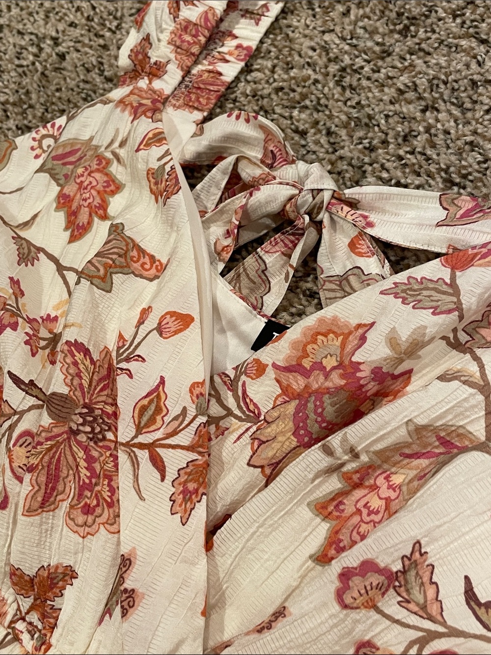 torrid Floral Ruffle Strap Maxi Dress in Cream and Rust L14 - Picture 10 of 12